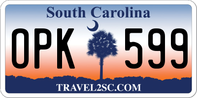 SC license plate OPK599