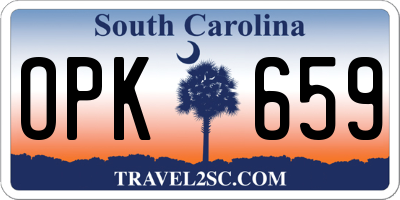 SC license plate OPK659