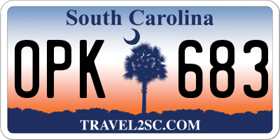 SC license plate OPK683