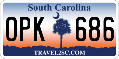SC license plate OPK686