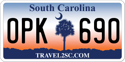 SC license plate OPK690