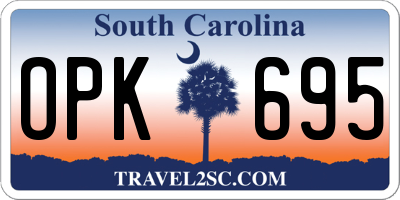 SC license plate OPK695
