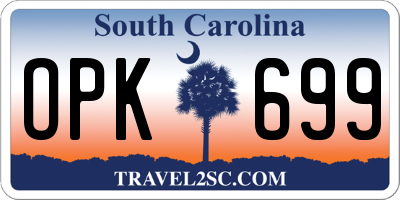 SC license plate OPK699