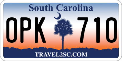 SC license plate OPK710