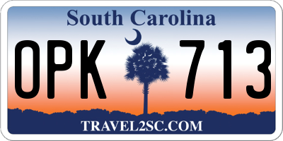 SC license plate OPK713