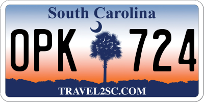 SC license plate OPK724