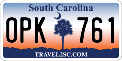 SC license plate OPK761