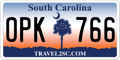 SC license plate OPK766