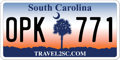 SC license plate OPK771
