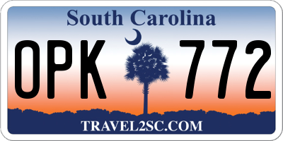 SC license plate OPK772