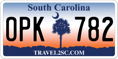 SC license plate OPK782