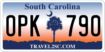 SC license plate OPK790