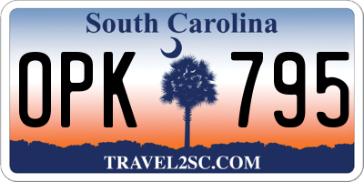 SC license plate OPK795