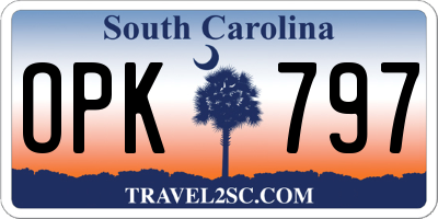 SC license plate OPK797