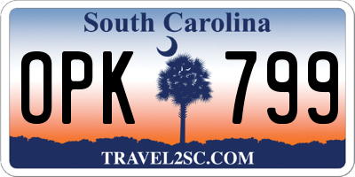 SC license plate OPK799