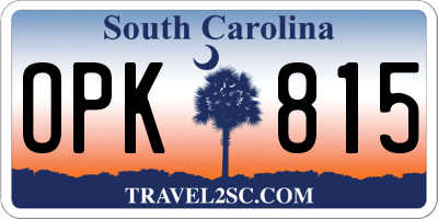 SC license plate OPK815