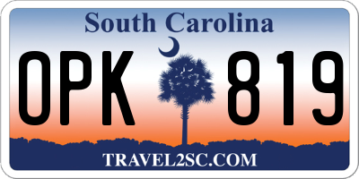 SC license plate OPK819