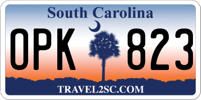 SC license plate OPK823