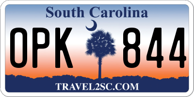 SC license plate OPK844