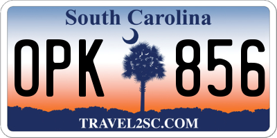 SC license plate OPK856