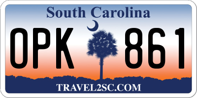 SC license plate OPK861