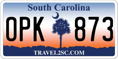 SC license plate OPK873