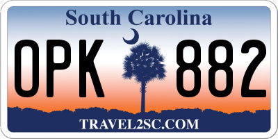 SC license plate OPK882