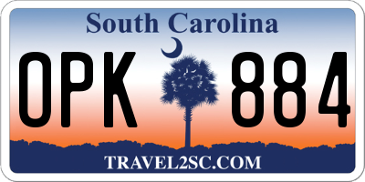 SC license plate OPK884