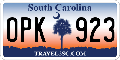 SC license plate OPK923