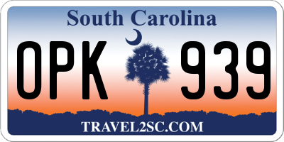 SC license plate OPK939