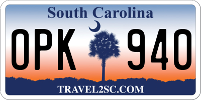 SC license plate OPK940
