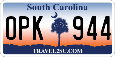 SC license plate OPK944