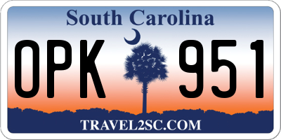 SC license plate OPK951