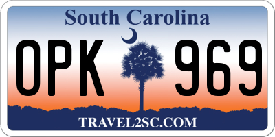 SC license plate OPK969