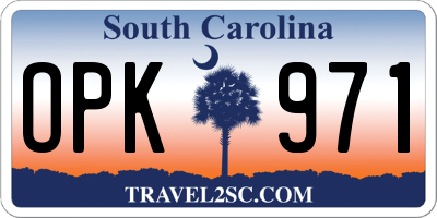SC license plate OPK971
