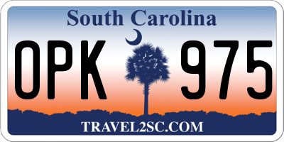 SC license plate OPK975