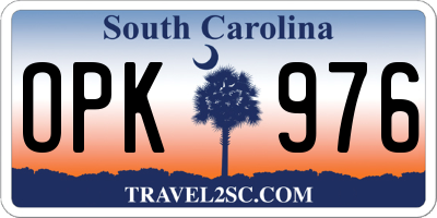 SC license plate OPK976