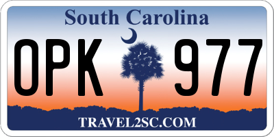 SC license plate OPK977