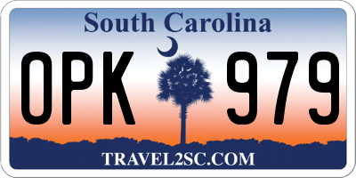 SC license plate OPK979