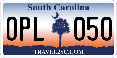 SC license plate OPL050