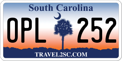 SC license plate OPL252