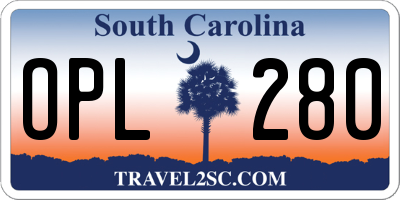 SC license plate OPL280
