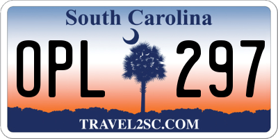 SC license plate OPL297