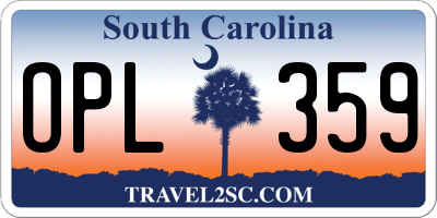 SC license plate OPL359