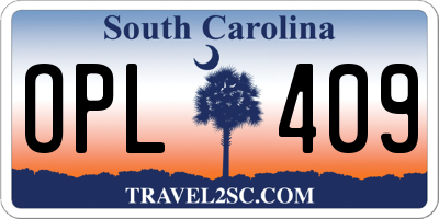 SC license plate OPL409