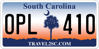 SC license plate OPL410