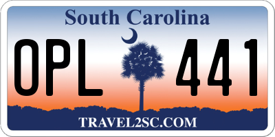 SC license plate OPL441