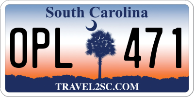 SC license plate OPL471