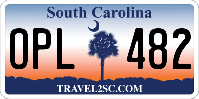 SC license plate OPL482