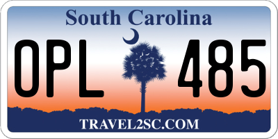 SC license plate OPL485